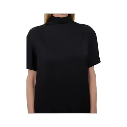 Elton Mock-Neck Short-Sleeve Dress