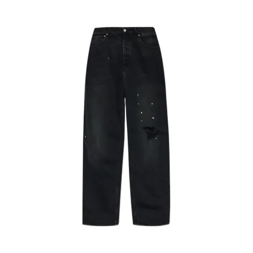 Vetements Distressed Wide-Leg Jeans