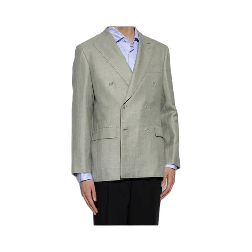 Brioni Peak-Lapel Double-Breasted Blazer