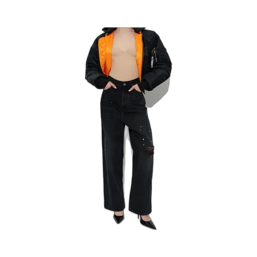 Vetements Distressed Wide-Leg Jeans