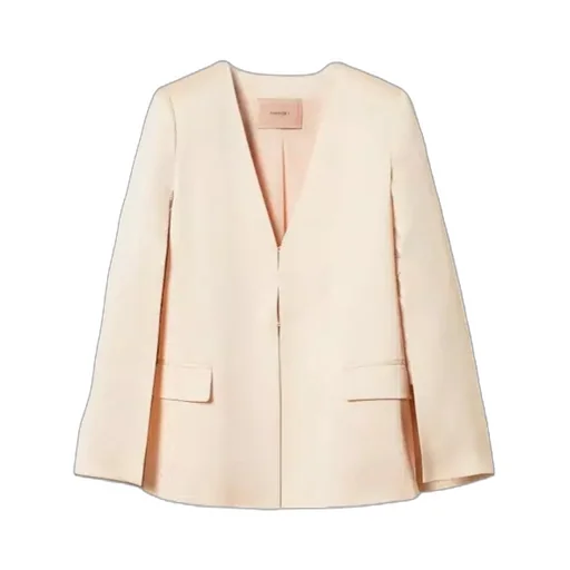 Cape-Detail Satin Blazer