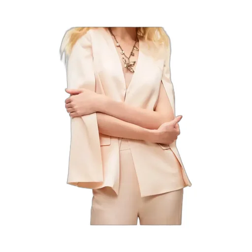 Cape-Detail Satin Blazer