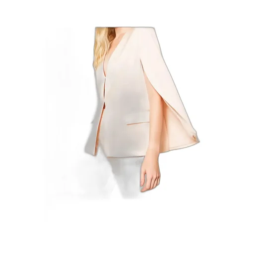 Cape-Detail Satin Blazer