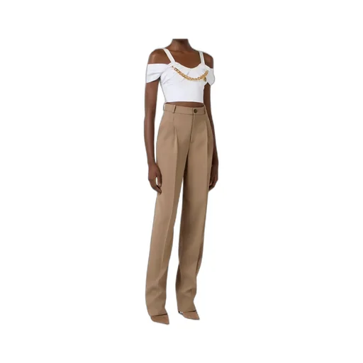 Stretch Cotton Top With Necklace