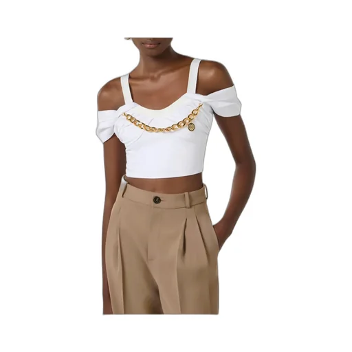 Stretch Cotton Top With Necklace