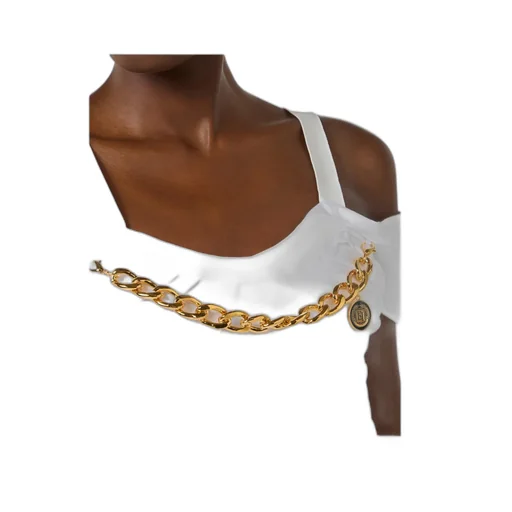 Stretch Cotton Top With Necklace