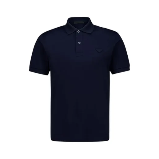 Prada Triangle-Patch Short-Sleeved Polo Shirt