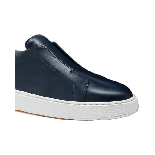 Santoni Round Toe Slip-On Sneakers