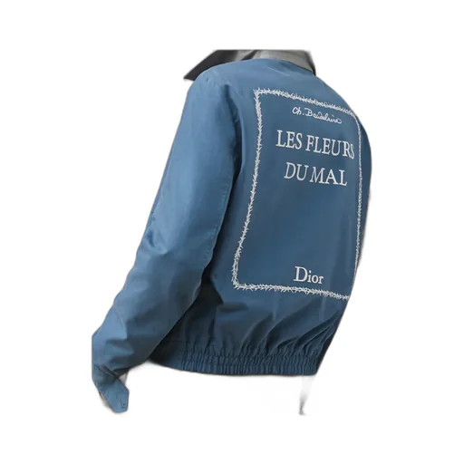 Reversible Zipped Jacket With Book Cover Embroidery