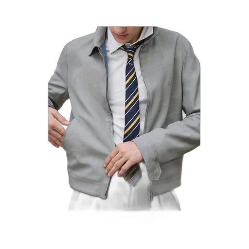 Reversible Zipped Jacket With Book Cover Embroidery