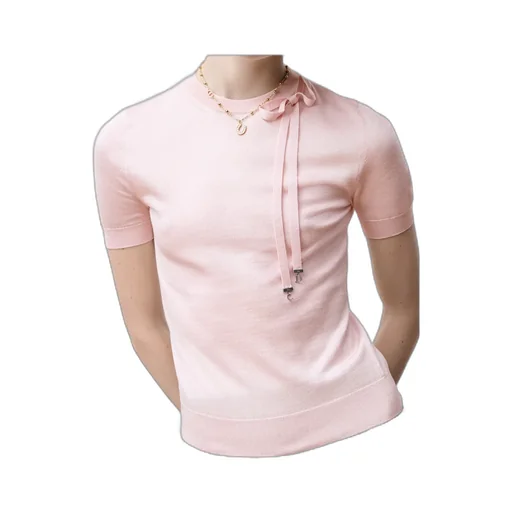 Short-Sleeved Fitted Sweater