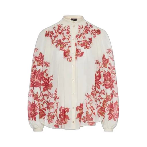 Pleates Band Collar Shirt