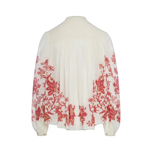 Pleates Band Collar Shirt