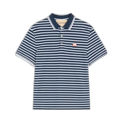 Valentino Cotton Piqué Polo With Vlogo Patch