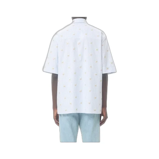 Valentino Cotton Oxford Shirt With Le Chat De La Maison Print