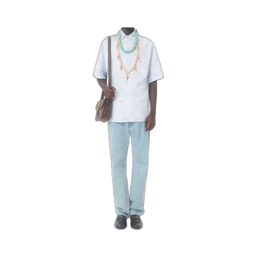 Valentino Cotton Oxford Shirt With Le Chat De La Maison Print