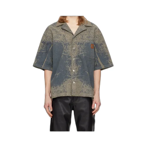 Faded Bandana Short-Sleeved Denim Shirt
