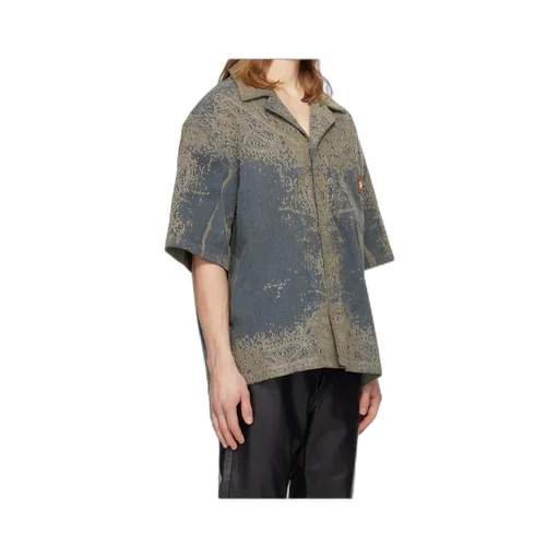 Faded Bandana Short-Sleeved Denim Shirt