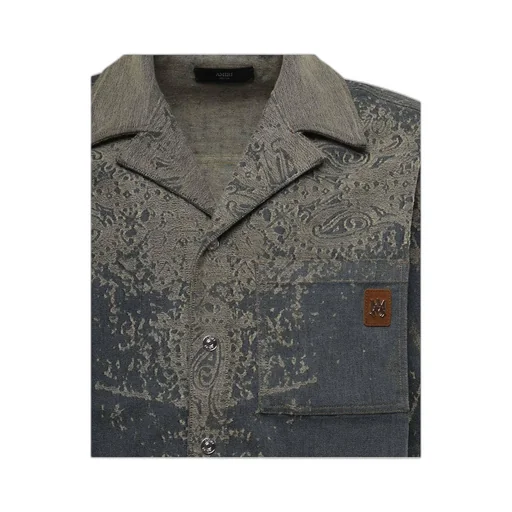 Faded Bandana Short-Sleeved Denim Shirt
