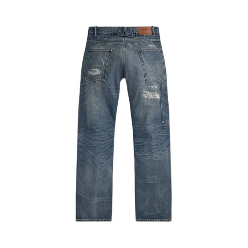 Distressed Straight-Leg Jeans