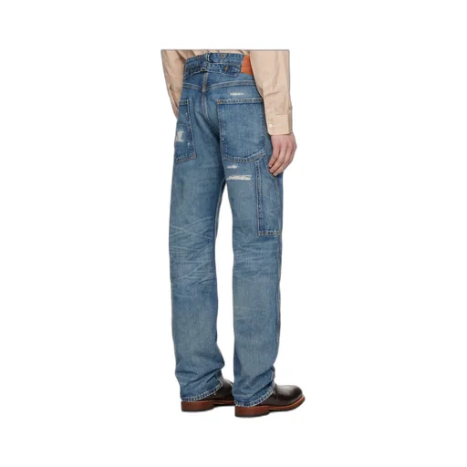 Distressed Straight-Leg Jeans