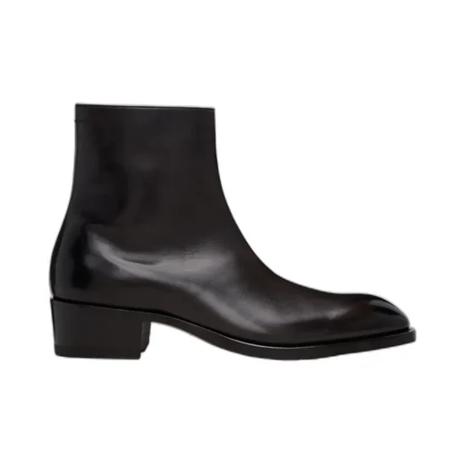 Zip Leather Boots