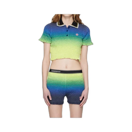 Knitted Gradient Polo Shirt