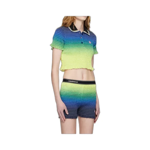 Knitted Gradient Polo Shirt