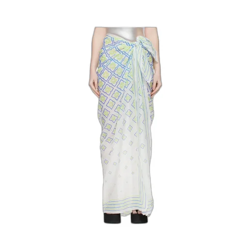 Gradient Letter Pattern Midi Skirt