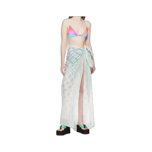 Gradient Letter Pattern Midi Skirt