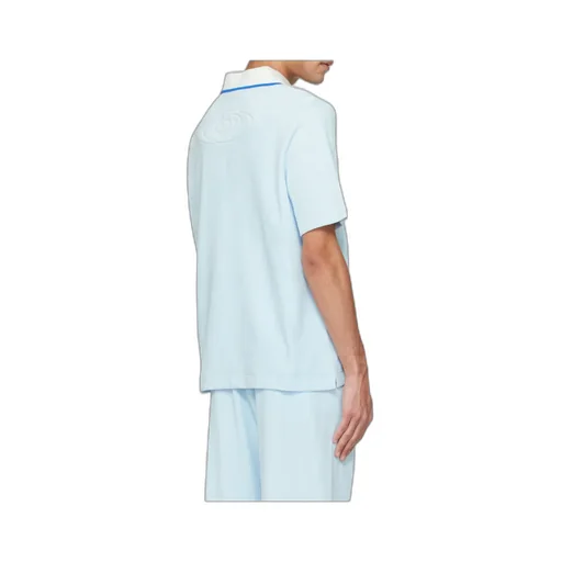 Casablanca Velour Short Sleeve Polo Shirt