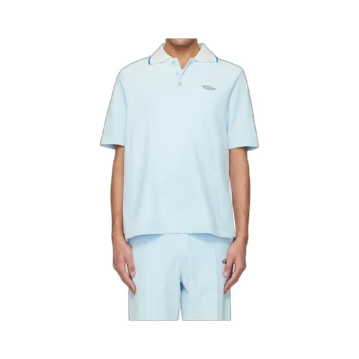 Casablanca Velour Short Sleeve Polo Shirt