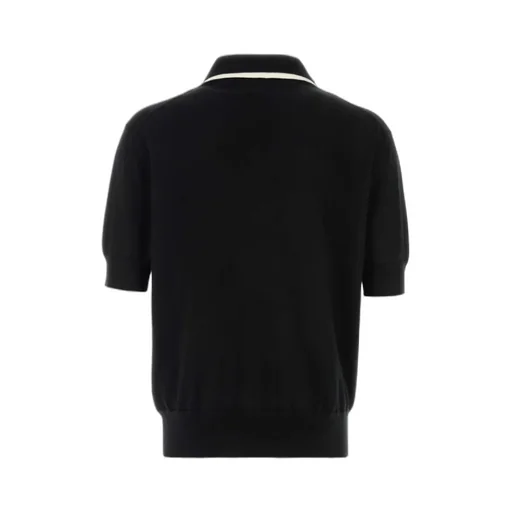 Jil Sander Contrast Collar Zip Polo Shirt