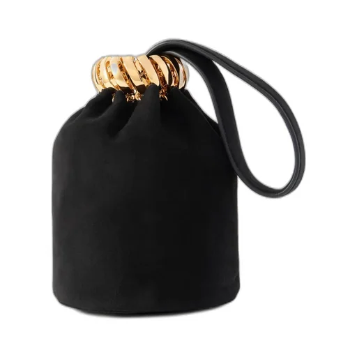 Suede Bucket Clutch