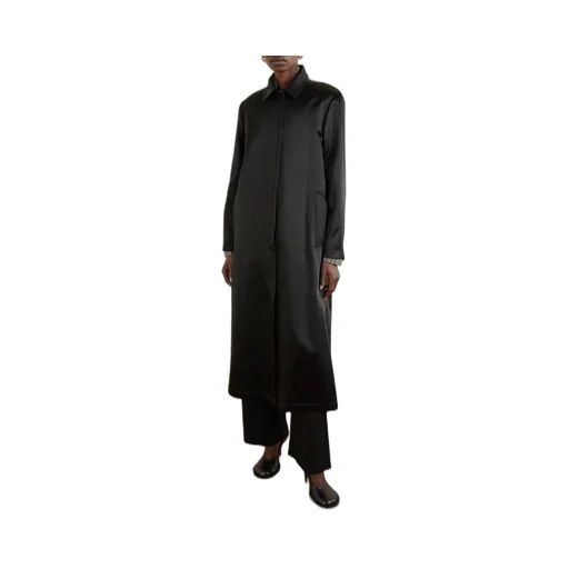 Cotton Blend Satin Coat