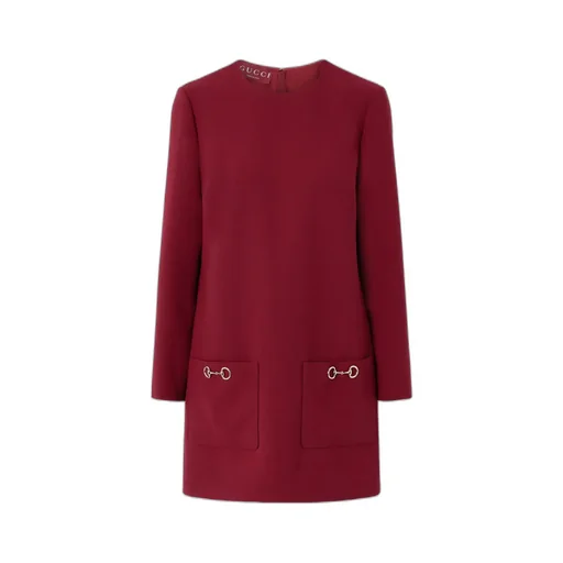 Horsebit Wool Mini Dress