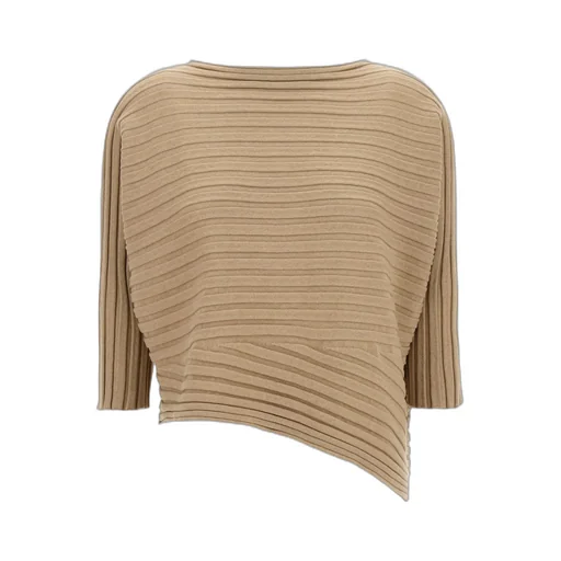 Issey Miyake Asymmetric Knitted Top