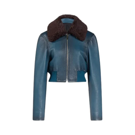 Long-Sleeved Leather Jacket