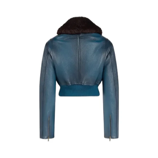 Long-Sleeved Leather Jacket