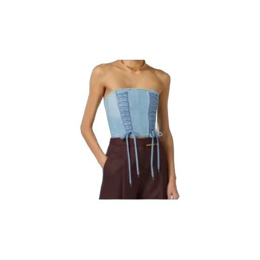 Elisabetta Franchi Denim Bustier Top