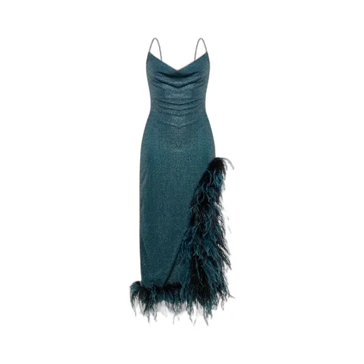 Feather-Trimmed Dress