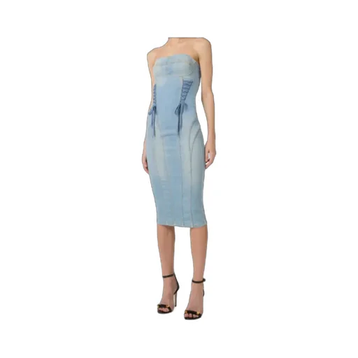 Elisabetta Franchi Off-The-Shoulder Denim Dress