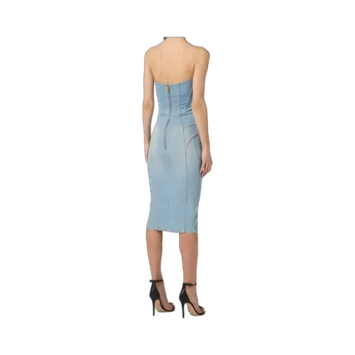 Elisabetta Franchi Off-The-Shoulder Denim Dress