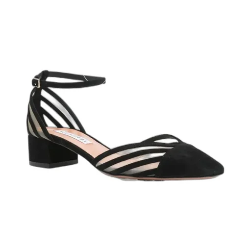 Striped Ankle Strap Pumps