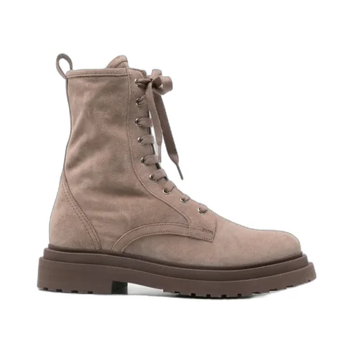 Lace-Up Lug-Sole Ankle Boots