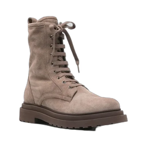 Lace-Up Lug-Sole Ankle Boots