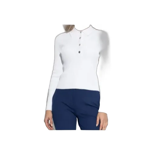 Buttoned Collared Polo Top