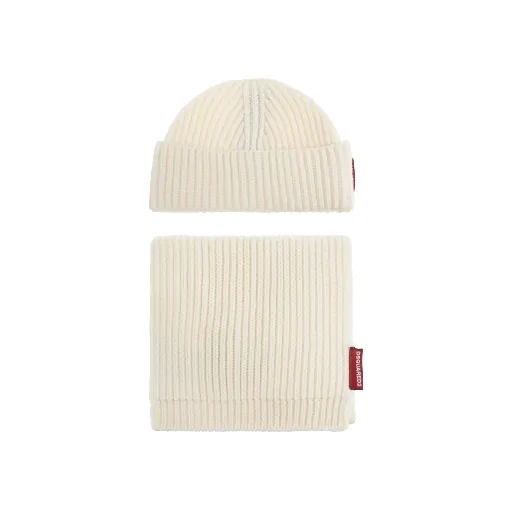 Dsquared2 Logo Tag Ribbed-Knit Beanie Scarf Set