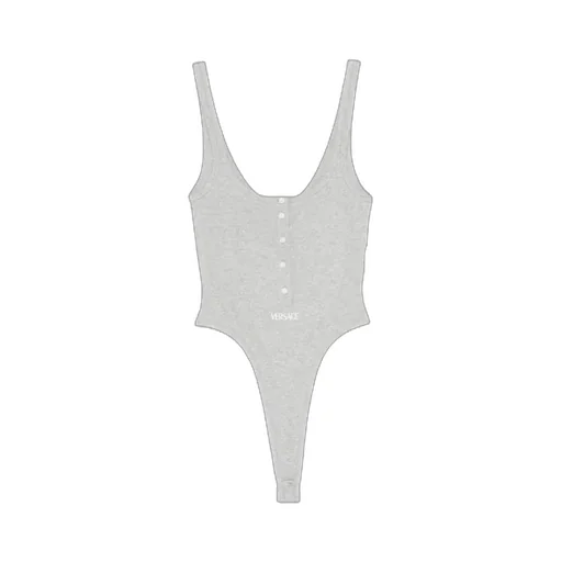 Versace Logo-Embroidered Ribbed Bodysuit