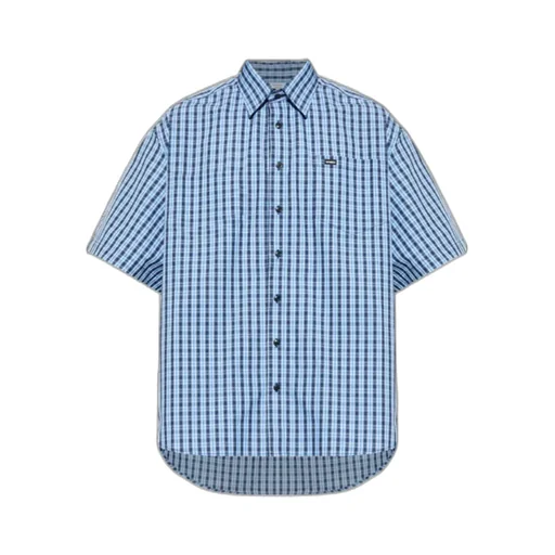 Vetements Logo Patch Checked Short-Sleeve Shirt